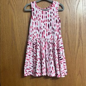 Dot Dot Smile White and Pink Sleeveless Sundress